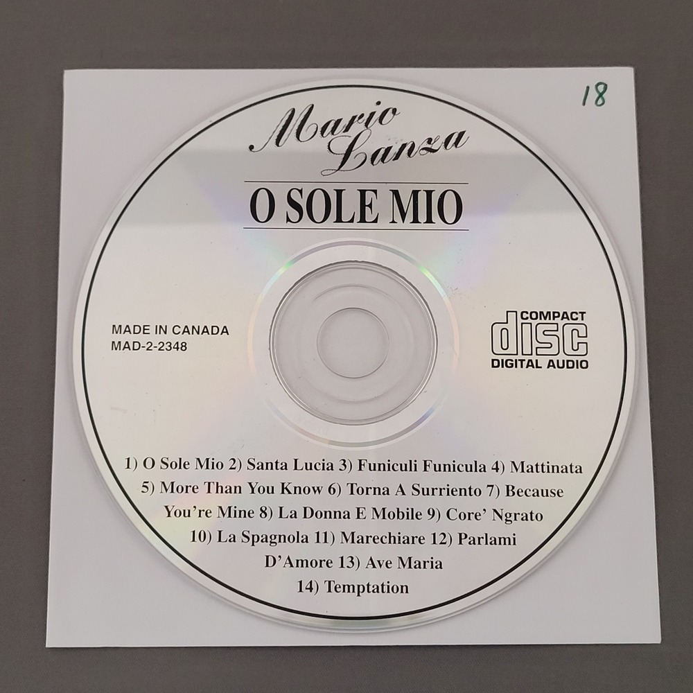 O Sole Mio by Mario Lanza (CD, 1990) Classical - DISC ONLY